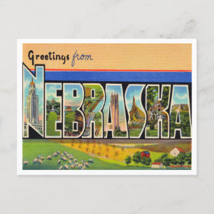Grüße von Nebraska Vintage Travel Postkarte