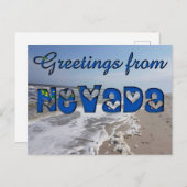 Grüße von Nevada State Flag Hearts USA Postkarte (Vorne/Hinten)