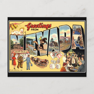 Grüße von Nevada Vintage Postkarte