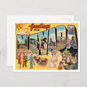 Grüße von Nevada Vintage Travel Postkarte (Vorne/Hinten)