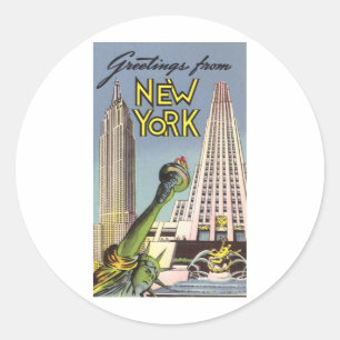 Grüße von New York Runder Aufkleber