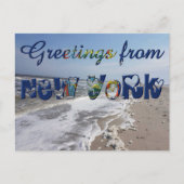 Grüße von New York State Flag Hearts USA Postkarte (Vorderseite)