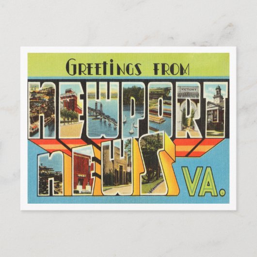 Grüße von News, Virginia Travel Postkarte (Vorderseite)