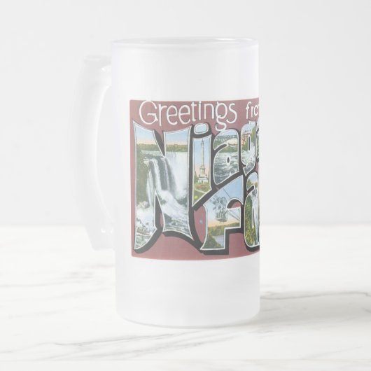 Grüße von Niagara Falls! Mattglas Bierglas (Vorderseite Links)