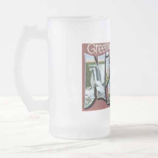 Grüße von Niagara Falls! Mattglas Bierglas (Links)