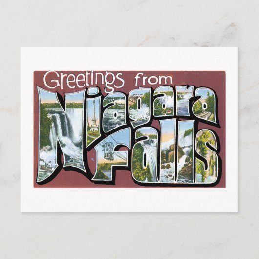 Grüße von Niagara Falls! Vintag Postkarte (Vorderseite)