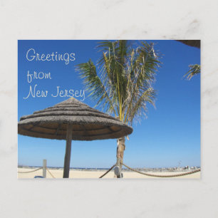 Grüße von NJ - Tiki & Palm Postcard Postkarte