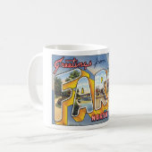 Grüße von NordDakota_Vintage Reise Fargo Kaffeetasse (Vorderseite Links)