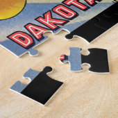 Grüße von NordDakota_Vintage Reise Fargo Puzzle (Seite)