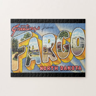 Grüße von NordDakota_Vintage Reise Fargo Puzzle