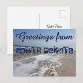 Grüße von North Dakota State Flag Hearts USA Postkarte (Vorne/Hinten)
