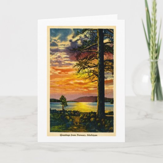 Grüße von Norwegen, Michigan - Vintag Karte (Vorderseite)