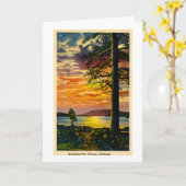 Grüße von Norwegen, Michigan - Vintag Karte (Gelbe Blume)