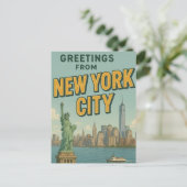 Grüße von NYC Postkarte (Stehend Vorderseite)