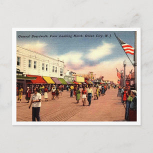 Grüße von Ocean City NJ Postkarte 1955 Vintage