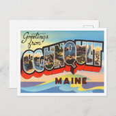 Grüße von Ogunquit, Maine Vintage Travel Postkarte (Vorne/Hinten)