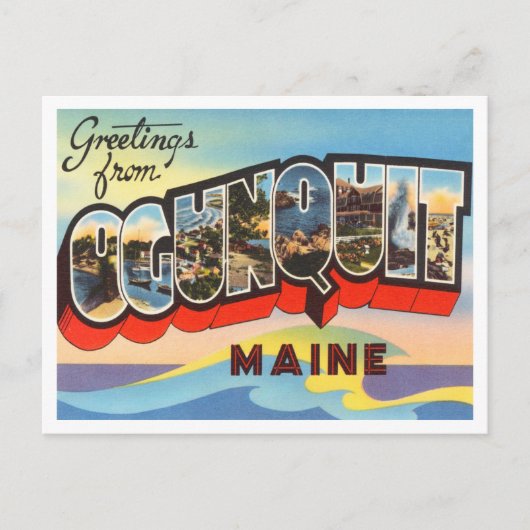 Grüße von Ogunquit, Maine Vintage Travel Postkarte (Vorderseite)
