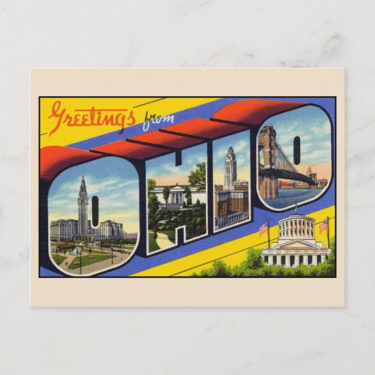 Grüße von Ohio Große Briefkarte Postkarte (Vorderseite)