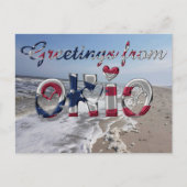 Grüße von Ohio State Flag Hearts USA Postkarte (Vorderseite)