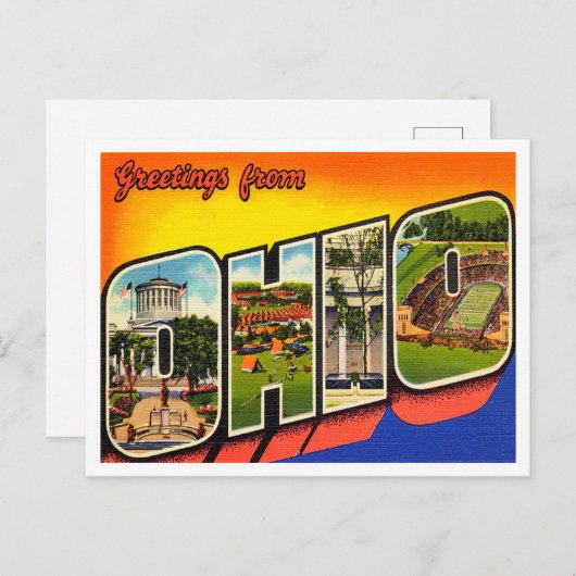 Grüße von Ohio Vintage Travel Postkarte (Vorne/Hinten)