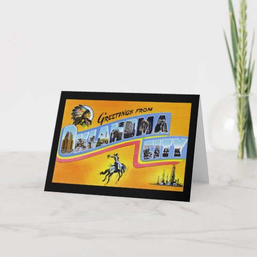 Grüße von Oklahoma City Oklahoma Karte (Vorderseite)