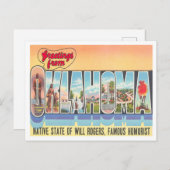 Grüße von Oklahoma Vintage Travel Postkarte (Vorne/Hinten)