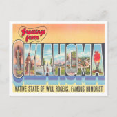 Grüße von Oklahoma Vintage Travel Postkarte (Vorderseite)