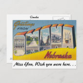 Grüße von Omaha, Nebraska Postkarte (Vorne/Hinten)