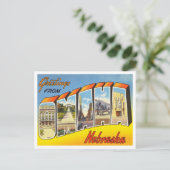 Grüße von Omaha, Nebraska Vintage Travel Postkarte (Stehend Vorderseite)