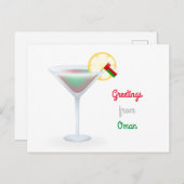 Grüße von Oman Cocktail Holiday Postkarte (Vorne/Hinten)