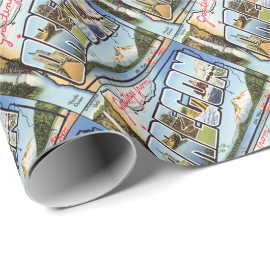 Grüße von Oregon Geschenkpapier (Rolleneckpunkt)