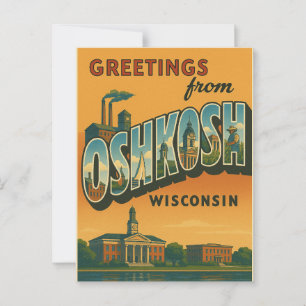 Grüße von Oshkosh Wisconsin Postcard Postkarte