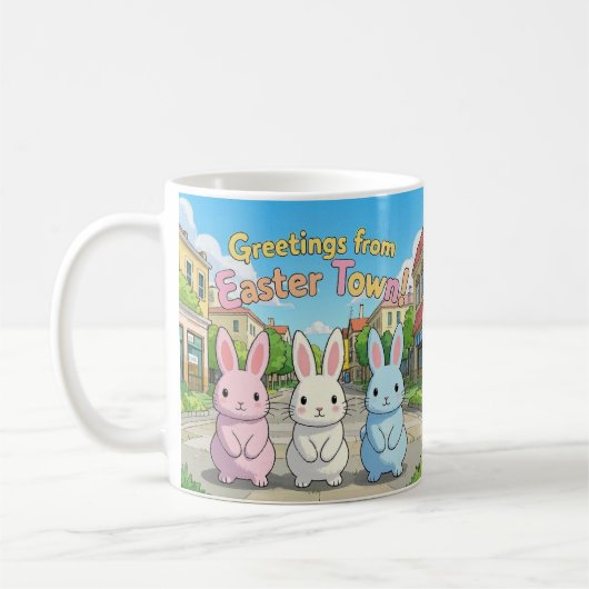 Grüße von Osterfeier Kaffeetasse (Links)