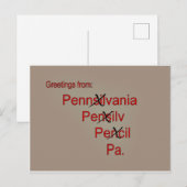 Grüße von PA Postkarte (Vorne/Hinten)