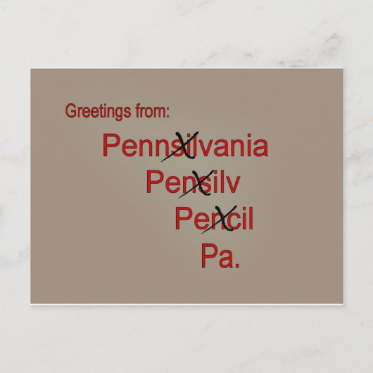 Grüße von PA Postkarte (Vorderseite)