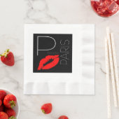 Grüße von Paris Frankreich Red Lipstick Kiss Serviette (Beispiel)