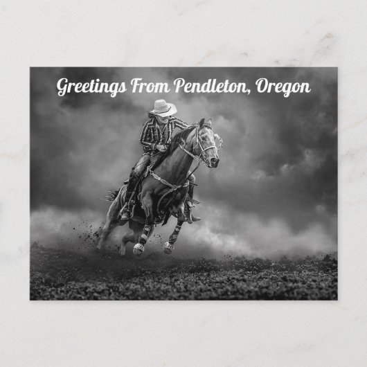 Grüße von Pendleton, Oregon Rodeo Postkarte (Vorderseite)
