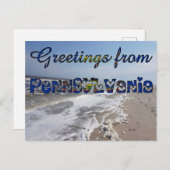 Grüße von Pennsylvania State Flag Hearts USA Postkarte (Vorne/Hinten)