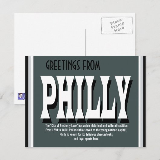 Grüße von Philly Postcard Postkarte (Vorne/Hinten)