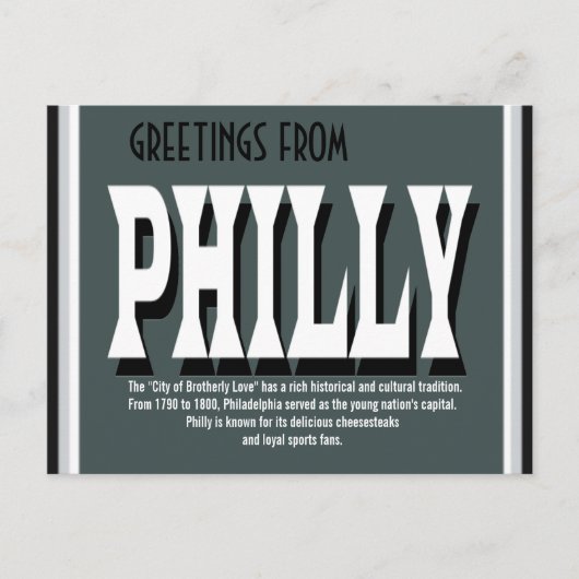Grüße von Philly Postcard Postkarte (Vorderseite)