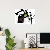 Grüße von Philydion: Abstrakt Schwarz und Weiß Poster (Heimbüro)