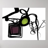 Grüße von Philydion: Abstrakt Schwarz und Weiß Poster (Vorne)