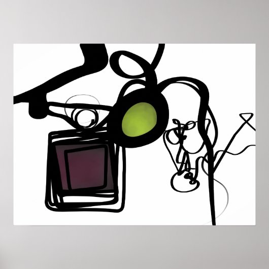 Grüße von Philydion: Abstrakt Schwarz und Weiß Poster (Vorne)