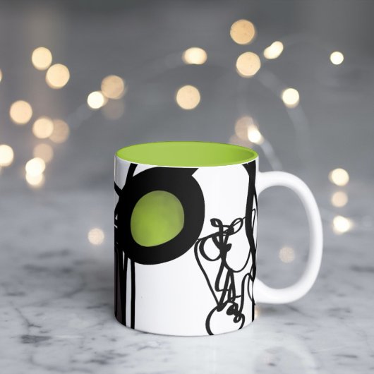 Grüße von Philydion: Abstrakt Schwarz und Weiß Zweifarbige Tasse