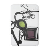 Grüße von Philydion: Abstrakt Schwarz & Weiß Badematte (Vorderseite Vertikal)