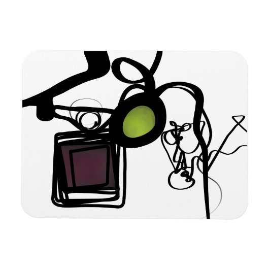 Grüße von Philydion: Abstrakt Schwarz & Weiß Magnet (Horizontal)