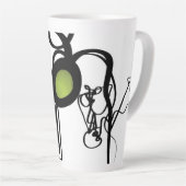 Grüße von Philydion: Abstrakt Schwarz & Weiß Milchtasse (Rechte Ecke)