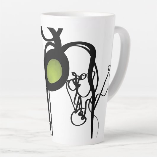 Grüße von Philydion: Abstrakt Schwarz & Weiß Milchtasse (Rechte Ecke)