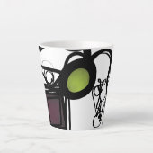 Grüße von Philydion: Abstrakt Schwarz & Weiß Milchtasse (Vorderseite)