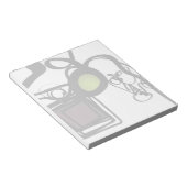 Grüße von Philydion: Abstrakt Schwarz & Weiß Notizblock (angewinkelt)